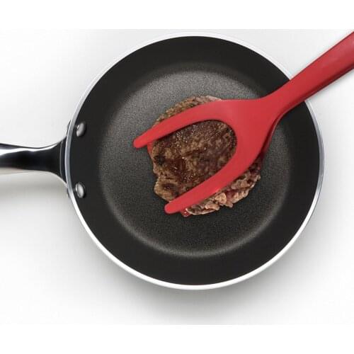 1pcs 2 In 1 Grip And Flip Tongs Egg Spatula Tongs Clamp Pancake Fried Egg French Toast Omelet Overturned Kitchen Accessories