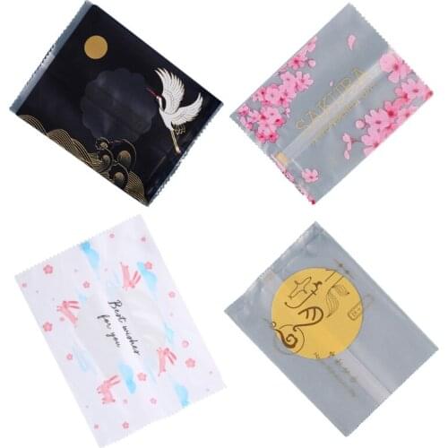 Moon Cake Packaging Bag 100 Pcs Packaging Moon Cake Gift with Printing Prosperous Flowers and Full Moon Birthday Gift