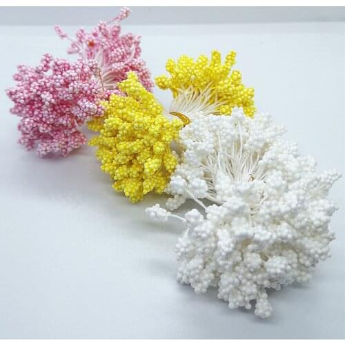 1000pcs 5mm/0.19inch Artificial Flowers Stamen Happy Birthday Party Decoration Wedding Decoration Flores Artificiale Dec