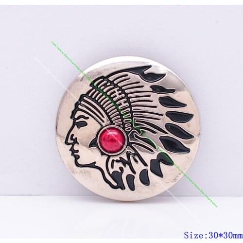 10X Southeast Ethnic Silver Indian Chief Dress Red Turquoise Leathercraft Clothes Handcraft Accessories Sewing Button