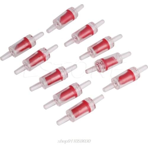 10x Aquarium One Way Check Valve Non-Return Fish Tank Air Pump CO2 System Red M04 21 Dropshipping