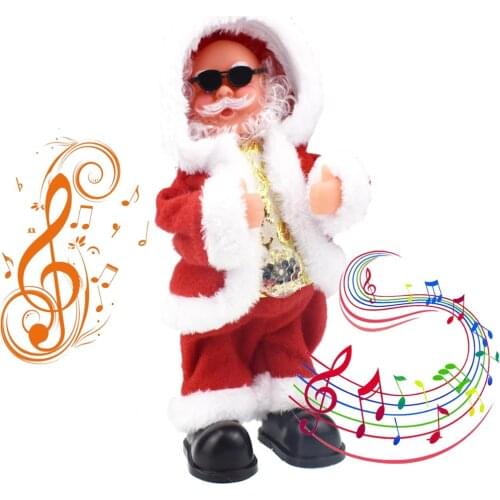 2021 New Year Childrens Toys with Music Decoration Gifts Santa Claus Will Turn His Hat Christmas Decorations for Home Navidad