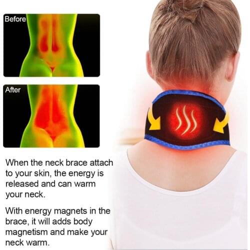Adjustable Self-heating Tourmaline Neoprene Neck Support Brace Magnetic Therapy Wrap Protect Warming Heating Pads For Neck Pain