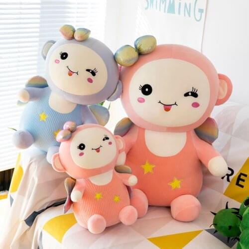 35/45/55/65cm Creative New Couple Angel Monkey Plush Stuffed Animals Toy Crown Monkey Doll for Children Baby Girls Birthday Gift