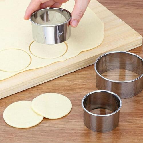 5 Set Round Circle Stainless Steel Cookie Cutter Biscuit DIY Baking Pastry Mold Dough Cutter Moon Cake Mold Baking Tools