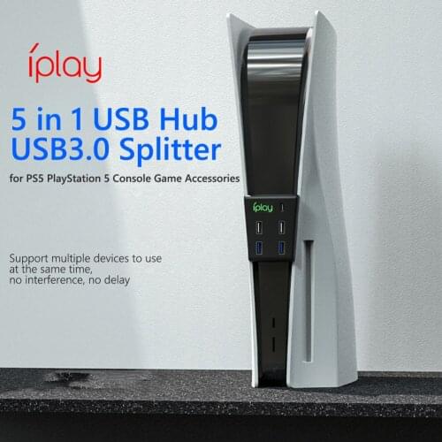 5 In 1 USB Hub USB Splitter Expander Adapter USB3.0 TypeC High Speed Ports For PS5 PS 5 Console Game Accessories
