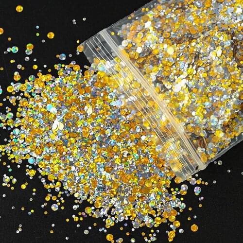 50g/Bag(1.78Oz) 12Colors Nail Art Glitter Mixed Round Sequins Shiny Decoration Flakes Supplies Nail Acrylic Spangles Glitter T12