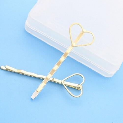 50pcs 5.5cm High Quality Heart-shaped hairpin Hair Clips Hairpin Base Setting DIY jewelry accessories