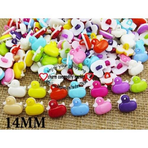 100PCS Duck shape mixed Dyed Plastic cartoons buttons coat boots sewing clothes accessorY Brand button P-083