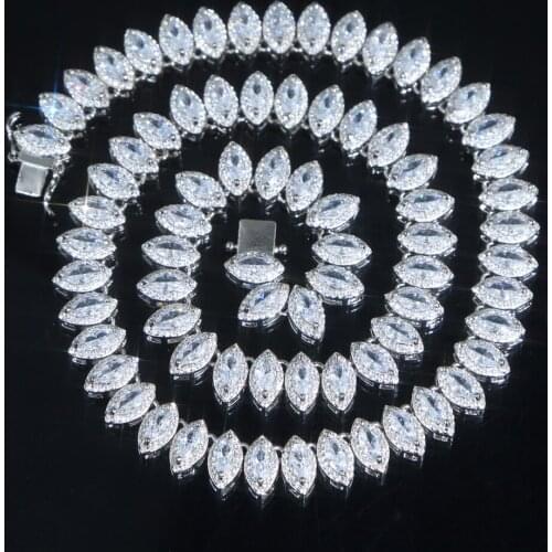 5A Marquise Cubic Zirconia CZ Cluster Tennis Necklace Iced Out Bling Hop Hop Men Boy Jewelry High Quality