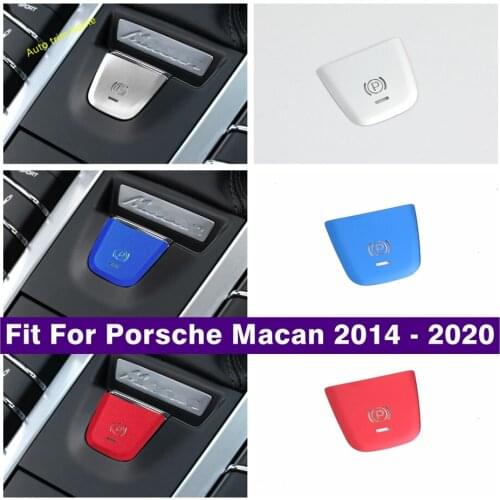 Car Accessories Red / Blue / Silver Interior Electrical Park Handbrake Hand Brake EPB Cover Trim For Porsche Macan 2014 - 2020