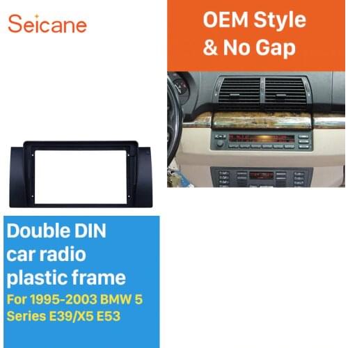 Seicane 2 Din Car Radio Fascia for 1995 1996 1997 1998 1999 2000-2003 BMW 5 Series E39/ X5 E53 OEM Style Car Kit Stereo Frame
