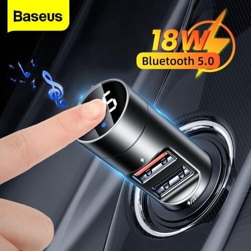 Baseus FM Transmitter Power Adapter Bluetooth-compatible Car Receiver 18W Radio Kit MP3 Player Handsfree Wireless FM Modulator