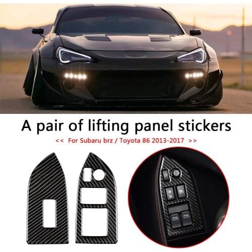 Carbon Fiber Car Window lifter Control Panel Stickers Strip for Subaru BRZ/Toyota 86 13-2017 Waterproof Car Interior Accessories