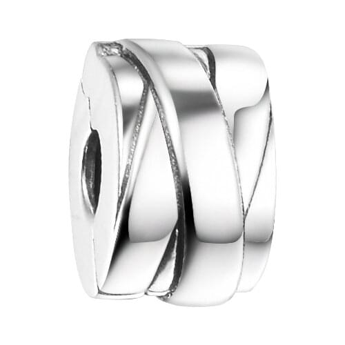 2021 New Fits Pandora Bracelet 925 Sterling Silver Polished Ribbons Clip Charms Beads for Jewelry Making Women Girls Gift Kralen