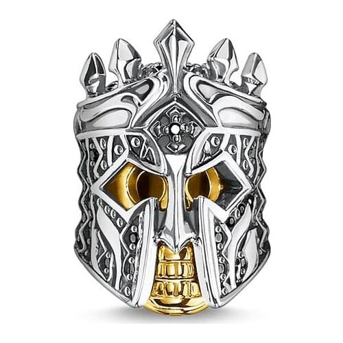 Gold Skull Helmet Charm Beads 925 Sterling Silver Good Jewelry Accessories Fit Bracelet Necklace for Women Men Gifts 2021 New