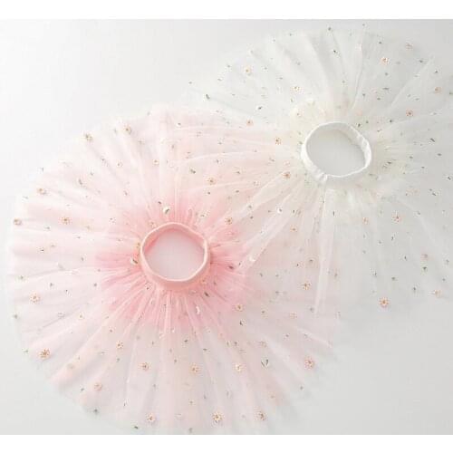 Baby Lace Skirts For Girls Children Clothing Spring Autumn Layered Skirts Baby Clothes Chrysanthemum Embroidery Tutu Skirts