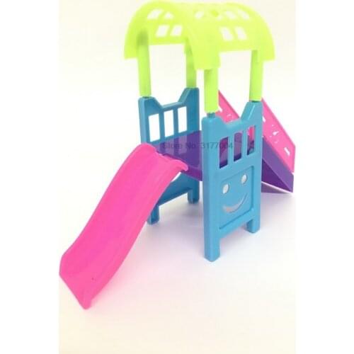 DHL 500pcs Girls Toys Ladder Amusement Park Sliding Play Doll house Accessories Dolls Miniatures Funny Garden Toy