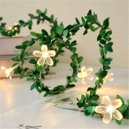 10/40LEDs Cherry Blossom Rattan Garland Fairy Lights Wedding Garden Decoration Outdoor LED String Lights Christmas Lighting Lamp