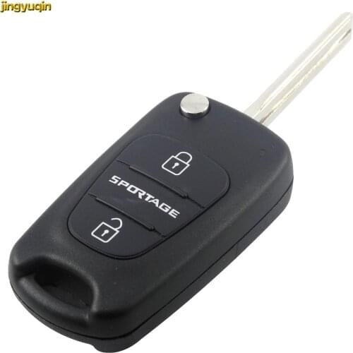 Jingyuqin Flip 3 Buttons Remote Car Key Case Shell Fob Blank Replacement For Kia Sportage Folding Uncut Blade