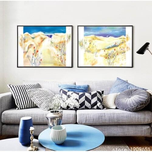 No frame Mediterranean impression flower scenery canvas printings oil painting printed on cotton wall art decoration pictures