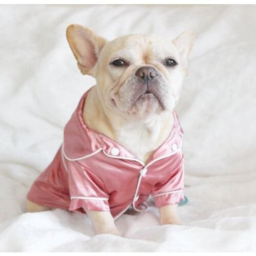Summer Soft Silk French Bulldog Pajamas Pet Dog Pajama For Small Dogs Puppy Cat Clothes Pets Sleeping Clothes 2021 New