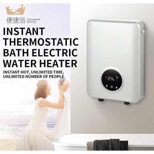 Instant thermostatic bath electric water heater with smart touch display, simple operation, power saving, thin type
