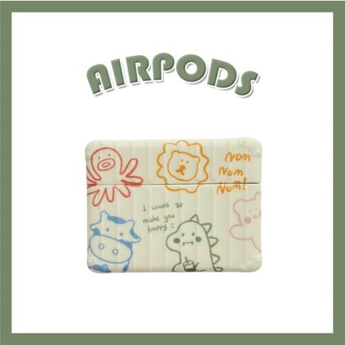 Cute Soft Headphone Cover for AirPods Case Animal Dinosaur for Apple Airpods pro Shockproof Earphone Case Accessories