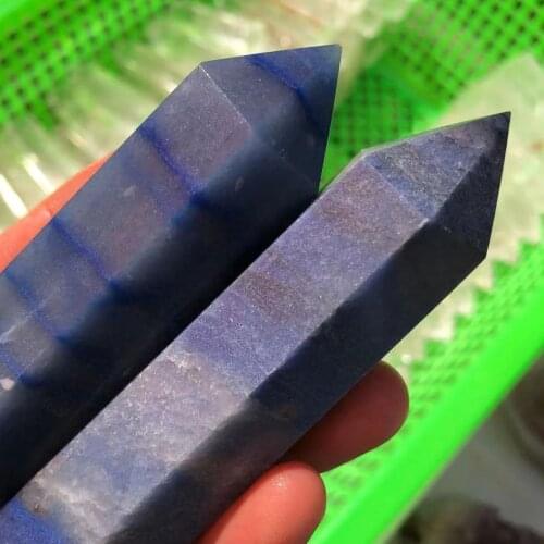 Natural Crystal &Blue dongling, Stone.Obelisk Point.Home Office Table Decor And Energy Healing Crystals