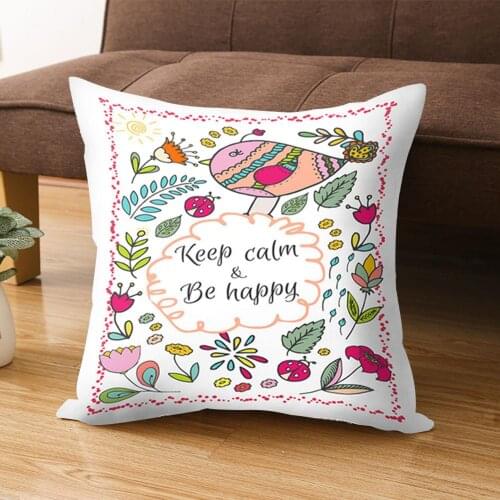 Love Bird Flower Print Throw Pillow Case Cushion Cover Office Car Sofa Decor Breathable Home Decor perfectly decorate your car