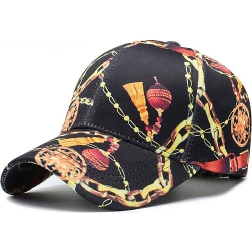 New Women Men Lantern Chain Print Cappellino Baseball Caps Cotton Outdoor Fashion Snapback Trucker Cap Black Gorras Hombre