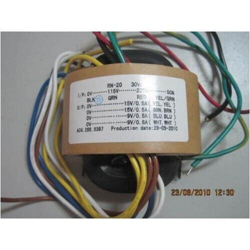 220V/115v 30W R-Core Transformer for preamp 9V*2 15V*2