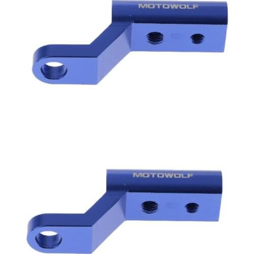 2 X Universal Rearview Mirror Adapter Motorcycle 7/8" 22mm Handlebar- Blue