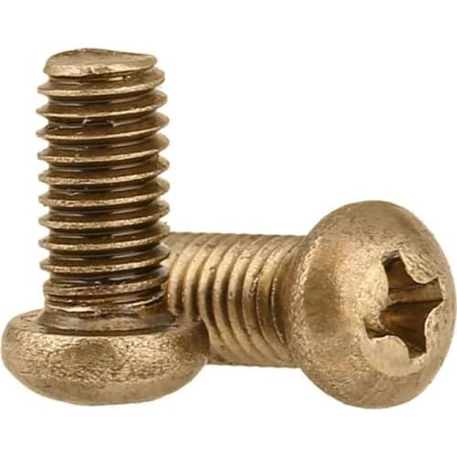 Round Head Screws Solid Brass Phillips Pan Head Bolts Screw M2 M2.5 M3 M4 M5 M6