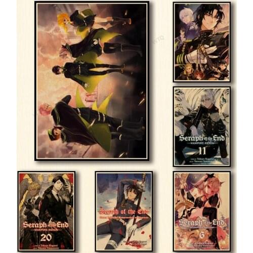 WTQ One Piece Retro Poster Seraph of The End Anime Posters Wall Decor Canvas Painting Wall Art Picture Room Decor Home Decor