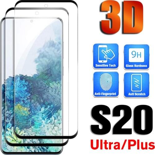 3D Full Curved S20plus Tempered Glass on For Samsung Galaxy S20 Ultra Screen Protector Film S 20 Plus S20ultra vidrio templado