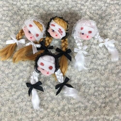 Punk Bandage Long-hair Girl Brooch Side Clip Halloween Lace Hairpins Fashionable Clothing Bag Decorative Accessories