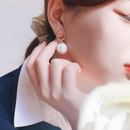 Brass With 18k Gold Real Baroque Pearl Drop Earrings Women Jewelry Party T Show Gown Punk Gothic Top Runway Rare Korean Japan