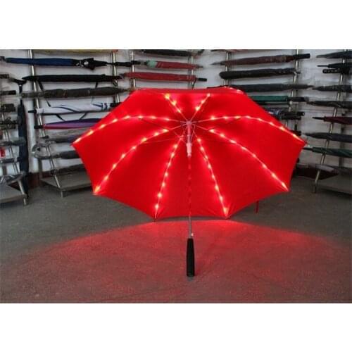 Free shipping 8pcs/lot 7 Colors Changing Color LED Luminous Transparent Umbrella Rain Kids Women with Flashlight