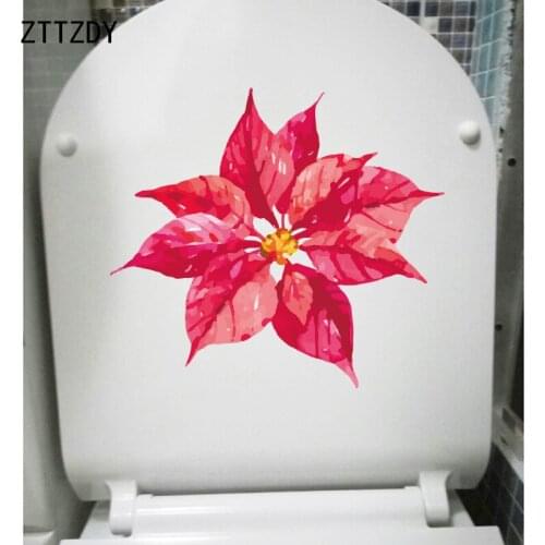 ZTTZDY 23.7*21.4CM Christmas Decoration Flower Rome Wall Decals Creative WC Toilet Sticker T2-0195