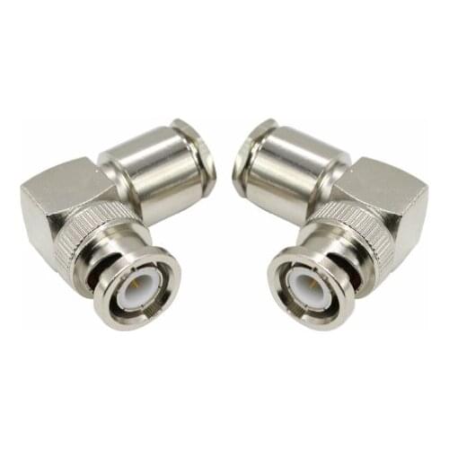 1pcs Q9 BNC Male Plug Right Angle Clamp for RG5 RG6 LMR300 5D-FB Cable RF Coaxial Adapter Connector