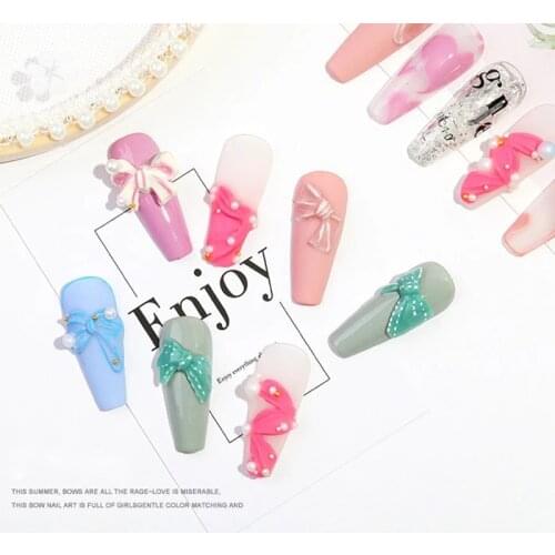 Nail Art 3D Acrylic Silicone Mold Pattern Bowknot Carved Bear Three-dimensional Animal DIY Nail Art Decoration Soft Siliconetool