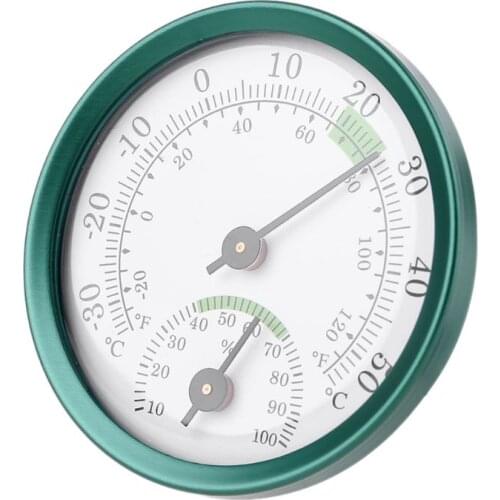 2 In 1 Stainless Steel Dial Thermometer Hygrometer Indoor Outdoor for Sauna Room Temperature Humidity Meter Easy Reading Display