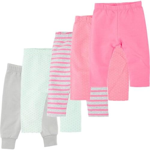 3/4/5pcs Roupas bebe de Newborn Baby Girls Pants Cotton 2021 Spring leggings pant Infant Solid Trousers Stripes Child Clothing