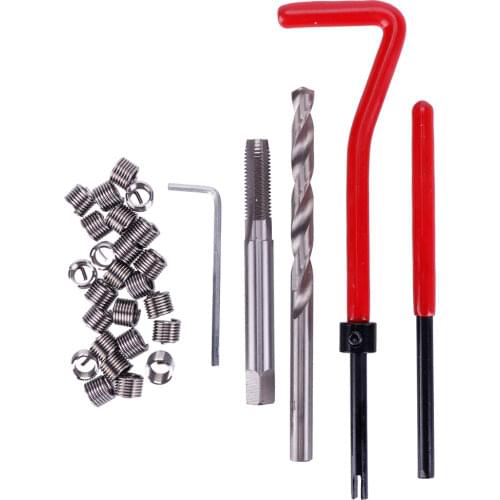 30Pc Red Top Quality Oil Drain Plug Sump Bolt Thread Repair Kit M6 Tap Oil Pan Thread Repair Tool Set Practical Auto Repair Tool
