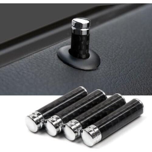 4X Carbon Fiber Door Lock Stick Pin Cap Car Interior Styling for Benz W211 W221 W205 W203 W204 C E SLK GLK CLS GL Accessories