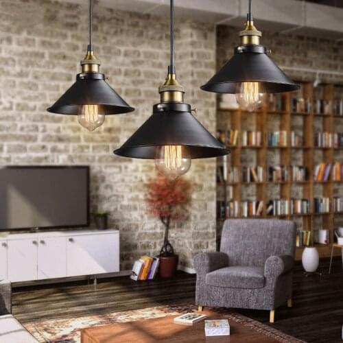 American retro LED E27 Pendant light Cone simplicity Home improvement Iron decoration for Coffeeshop restaurant Pendant lamp