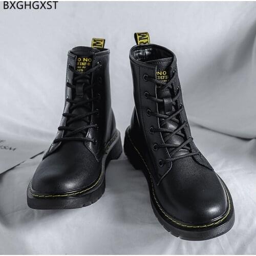 Ankle Boots for Men Male Leather Casual Shoes for Man 2021 Designer Winter Boots Men Black Martin Boots Man Platform Shoes Men