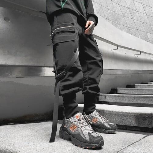Black Hip Hop Cargo Pants Men Streetwear Cotton Joggers Fashion Sweatpants Casual Harem Trousers Autumn Harajuku Pants Men