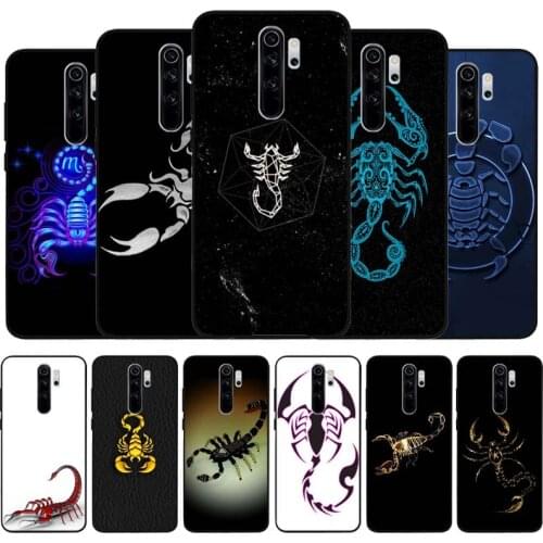Animal Crab Scorpion black Silicone Phone Case For Redmi note 9 8 7 Pro S 8T 7A Cover